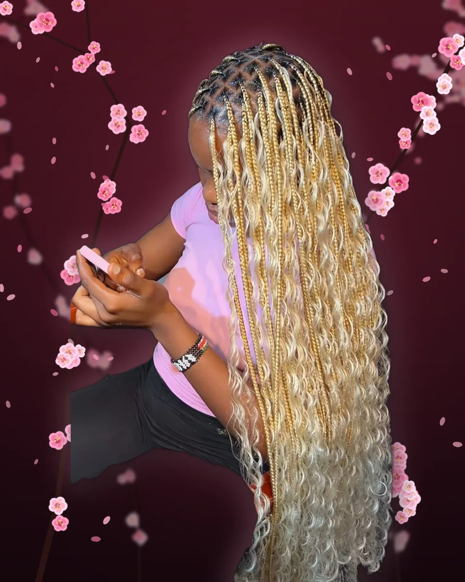 Small medium bohemian knotless braids